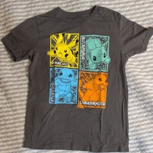 Pokemon Kids T-Shirt - Charcoal with Colorful Characters